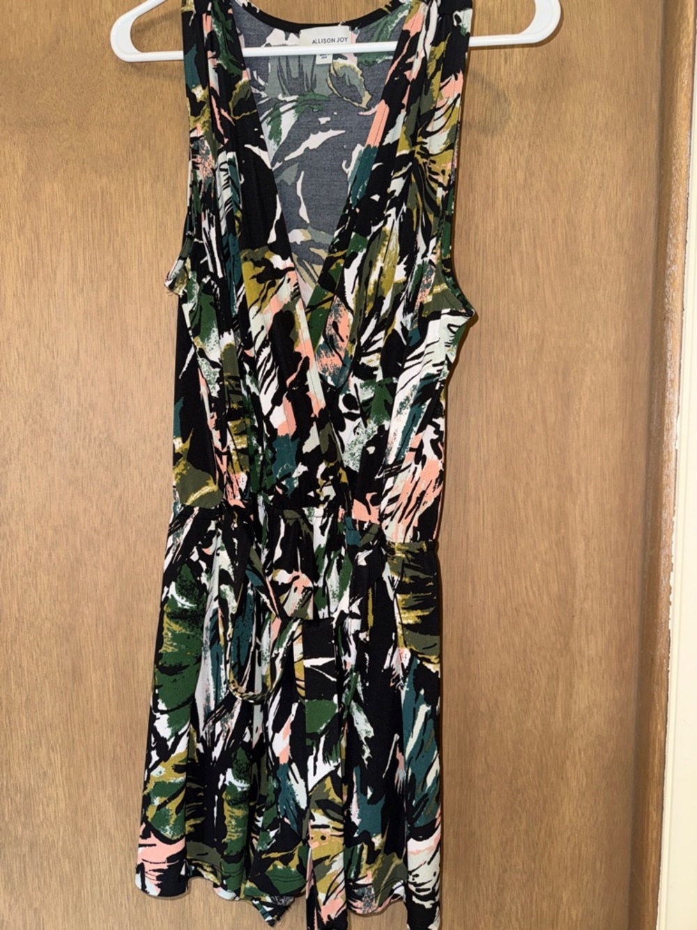 Allison Joy Black Tropical Floral Romper XL